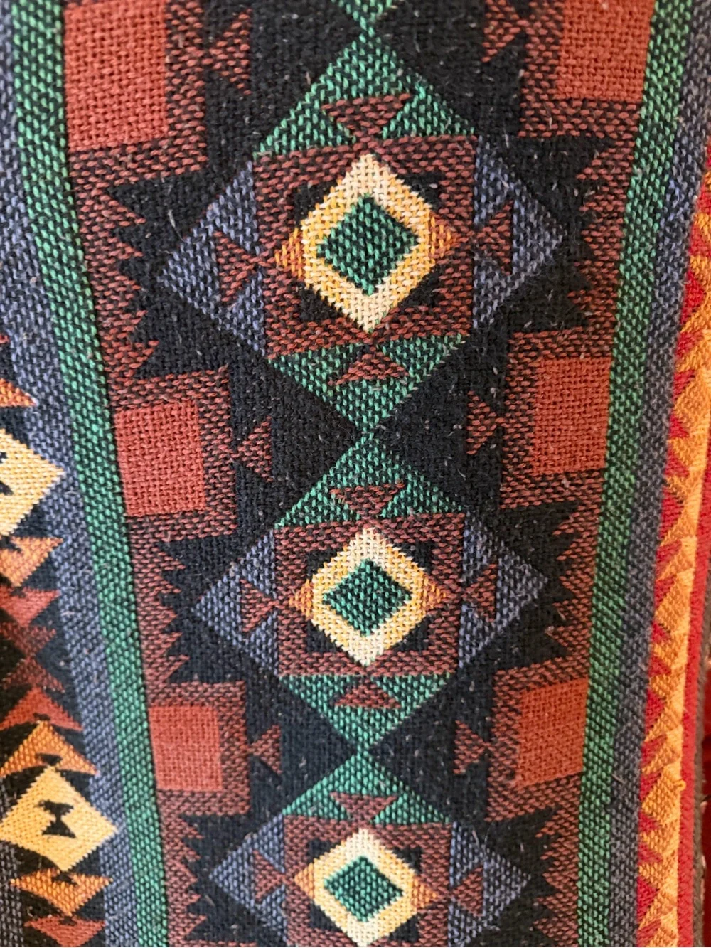 Vintage Goodwin Weavers Southwestern Geometric Woven Throw Blanket